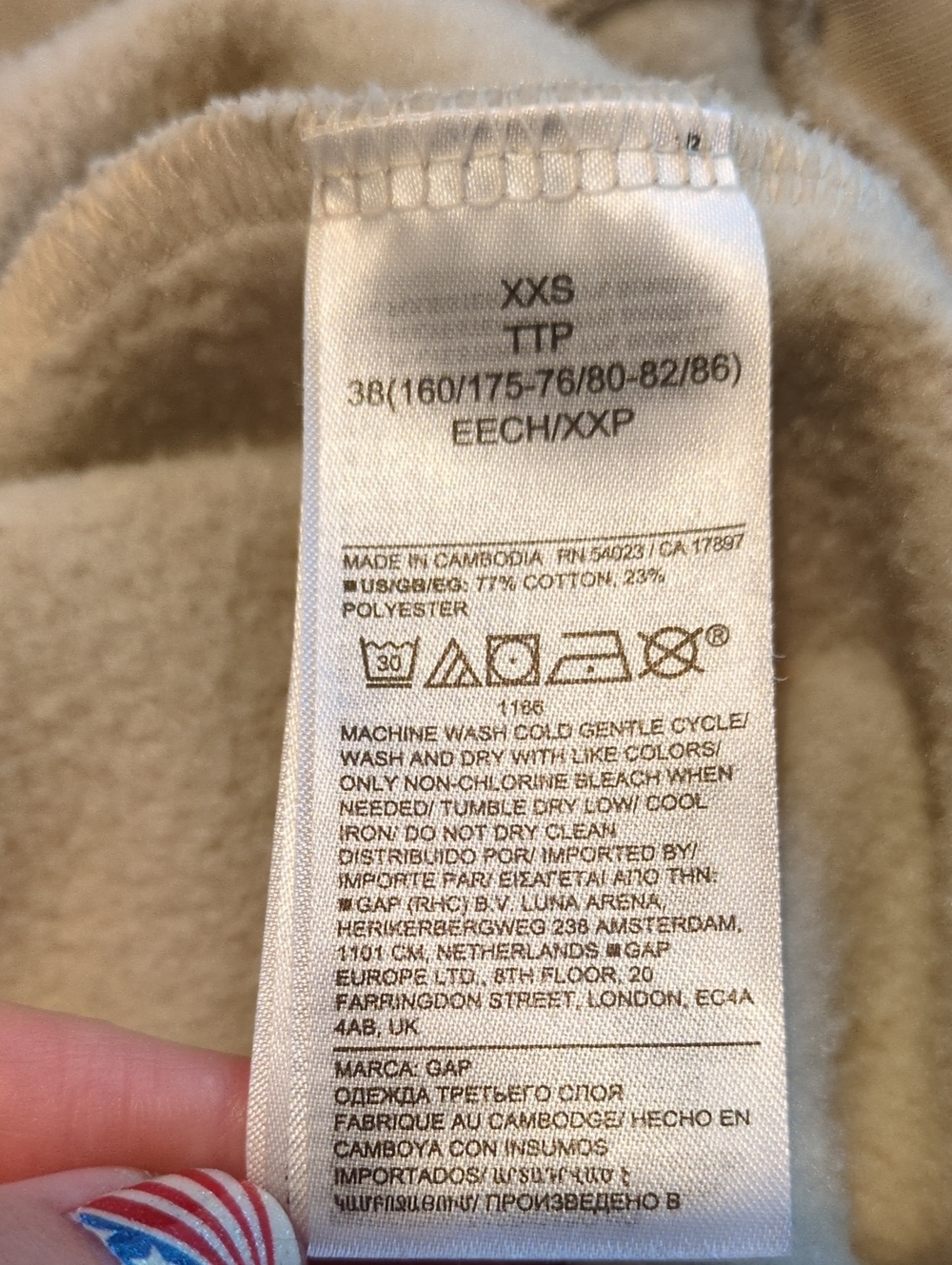 GAP Fleece Button-Up Cardigan In Light Tan Size XXS - Picture 7 of 7